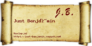 Just Benjámin névjegykártya